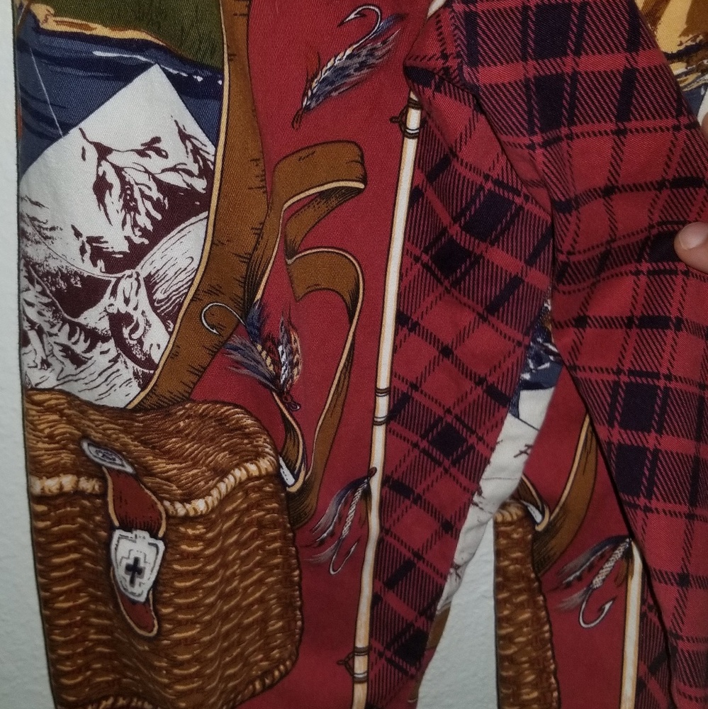 Vintage Sharon Young Red Fish and Stream Shirt - Picture 6 of 6